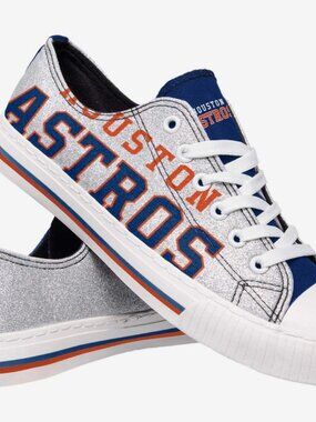 women's size 9 houston Astros low top canvas glitter sneakers